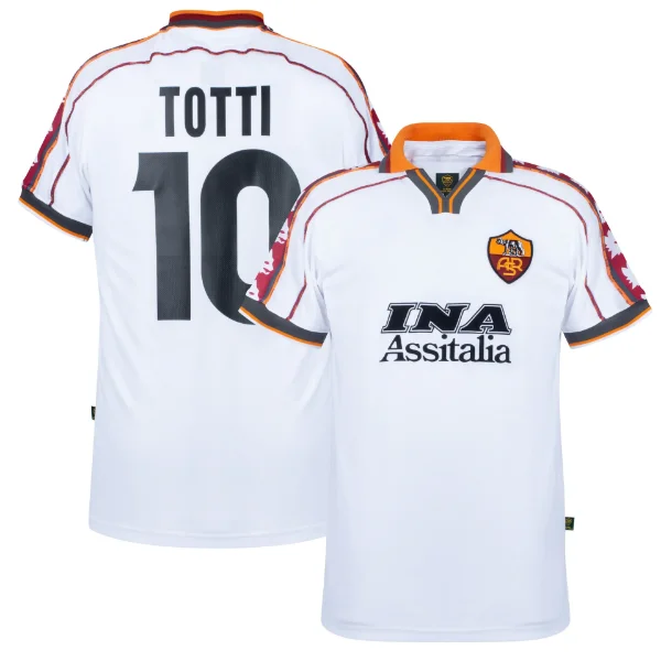 AS Roma Retro Football Shirt Away 1998-1999 + Totti 10