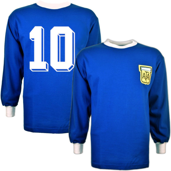 Argentina Retro Football Shirt Away  WC 1982 + Number 10 (Maradona)